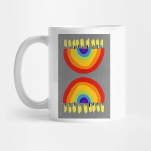 Rainbow Chanukiah Grey Print Mug